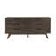 Commode double 63 po en bois massif brun foncé 63 tiroirs