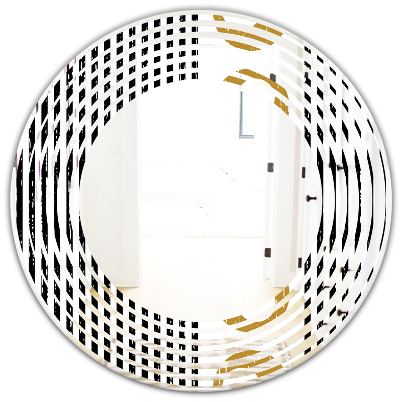 Miroir mural en forme de "wave vertical" à motif géométrique i moderne, 23,6 po x 23,6 po
