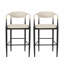 Ensemble de 2 tabourets de bar, tabourets de bar rembourrés avec dossier et pieds en fer pour îlot de cuisine, assise en tissu d'une capacité de poids de 260 lb-1902821020-1902821023