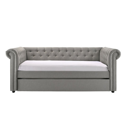 Upholstered Daybed with Trundle Bed