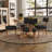 5-Piece Dining Set Mid-Century Modern Wooden Table & Upholstered Chair Set For Home, Kitchen, Dining Room-114651357-114651358