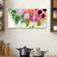 Ensemble de 3 panneaux d'art mural - "Floral abstrait" sur toile pour décor de salon, de chambre à coucher ou de bureau 