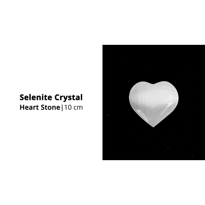 Selenite Heart-Shaped Healing Stones, 3-Pack, White Crystal