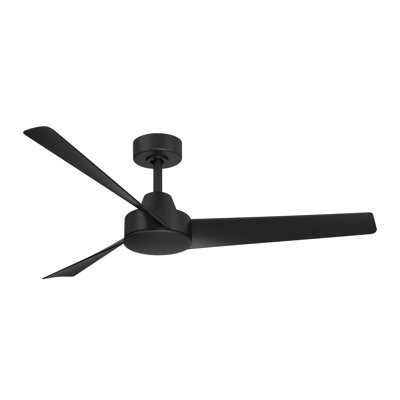 Rizo 52-in 3 Blade Indoor/Outdoor Low-profile Matte Black Modern Ceiling Fan with Wall Control Included