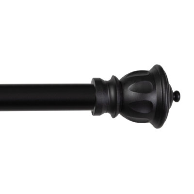 Berkley Kenney Kiera 5/8" Standard Decorative Window Curtain Rod, 28-48", Black