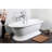 Kingston Brass Aqua Eden 72-Inch Cast Iron Oval Double Ended Pedestal Tub (No Faucet Drillings)