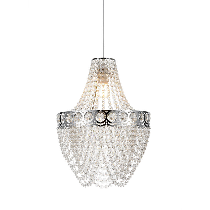 48cm H Plastic Drum Pendant Shade ( Uno ) in Clear