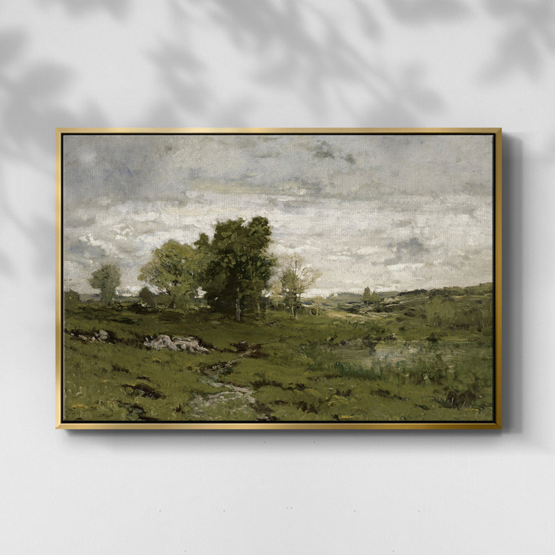 «Vintage Landscape-DCLXIV» sur toile, Or, H 25 po x l 37 po