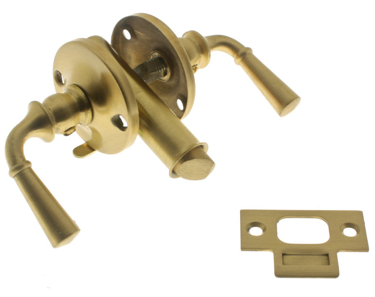 Solid Brass Storm Screen Door Latch, Antique Nickel