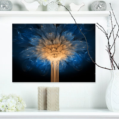 " Fractal 3D Blue Dragon Flower "