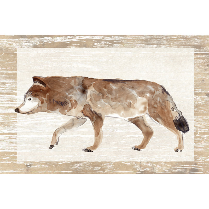 Rustic Barnwood Animals II by June Erica Vess - Painting, 61 cm H x 91 cm W, Black Floater Framed