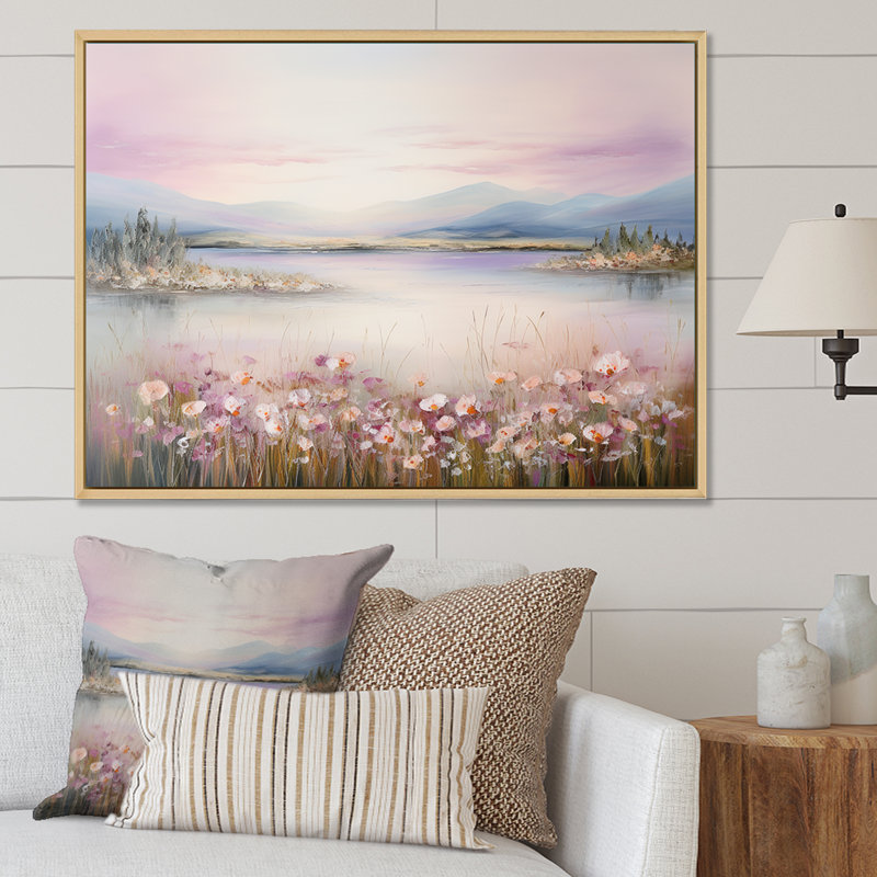 «Meadow Smog Charm», reproduction sur toile, H 30 po x l 40 po x P 1,5 po, Cadre naturel flottant