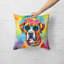 Boxer Hippie Dawg Fabric Decorative Pillow