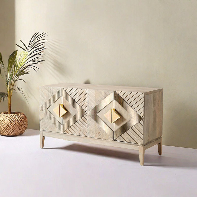 Solid Wood Accent Cabinet, Burlywood