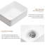 Lavabo vasque en céramique 16 po x 12 po - Lavabo de comptoir blanc, meuble-lavabo élégant