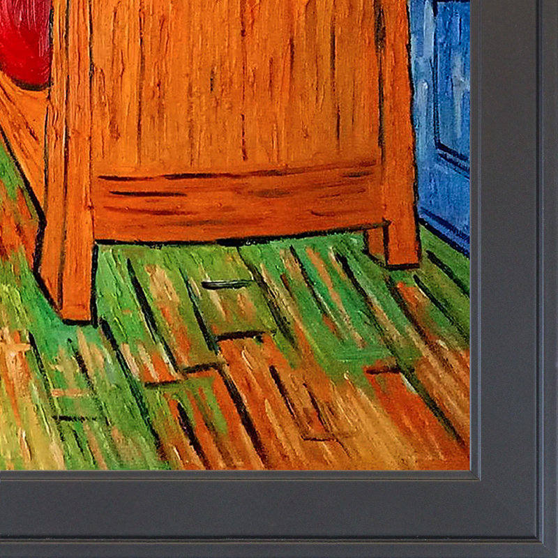 Chambre à coucher à Arles, Gallery, cadre noir, H 24 po x l 28 po x P 2 po
