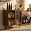Buffet en bambou, rangement en café rotin, noyer