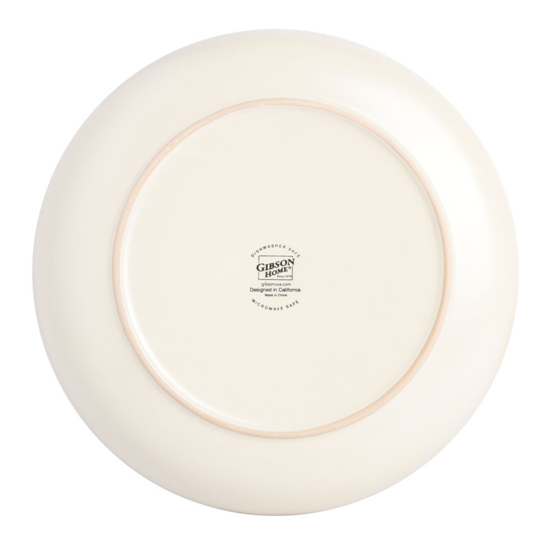 Cream Ceramic 32-Piece Round Dinnerware Set for 8