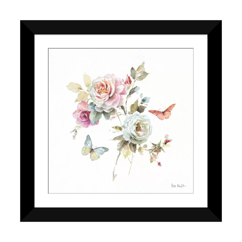 «Beautiful Romance VII», impression sur toile tendue, H 18 po x l 18 po x P 1,5 po, Toile avec cadre noir, Blanc