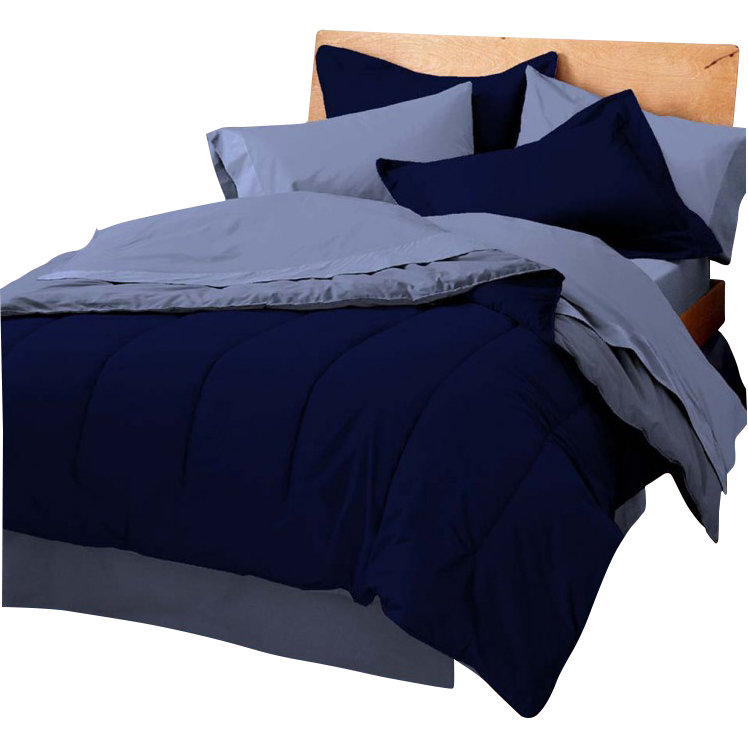 Traditional Polyester Comforter, Chocolate / Khaki, King