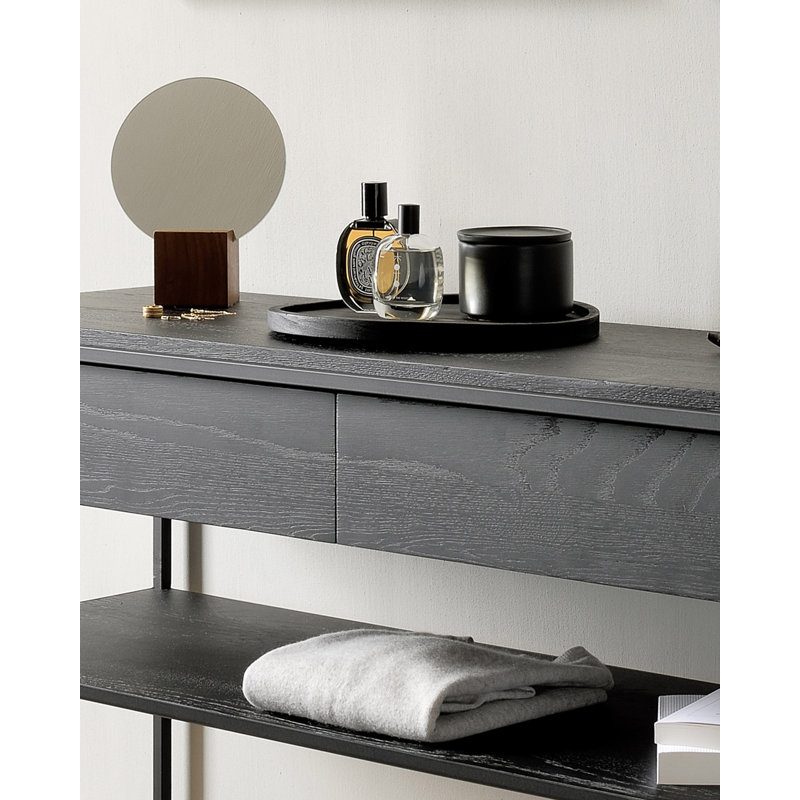 Monolit 48'' W Solid Wood Console Table, Black