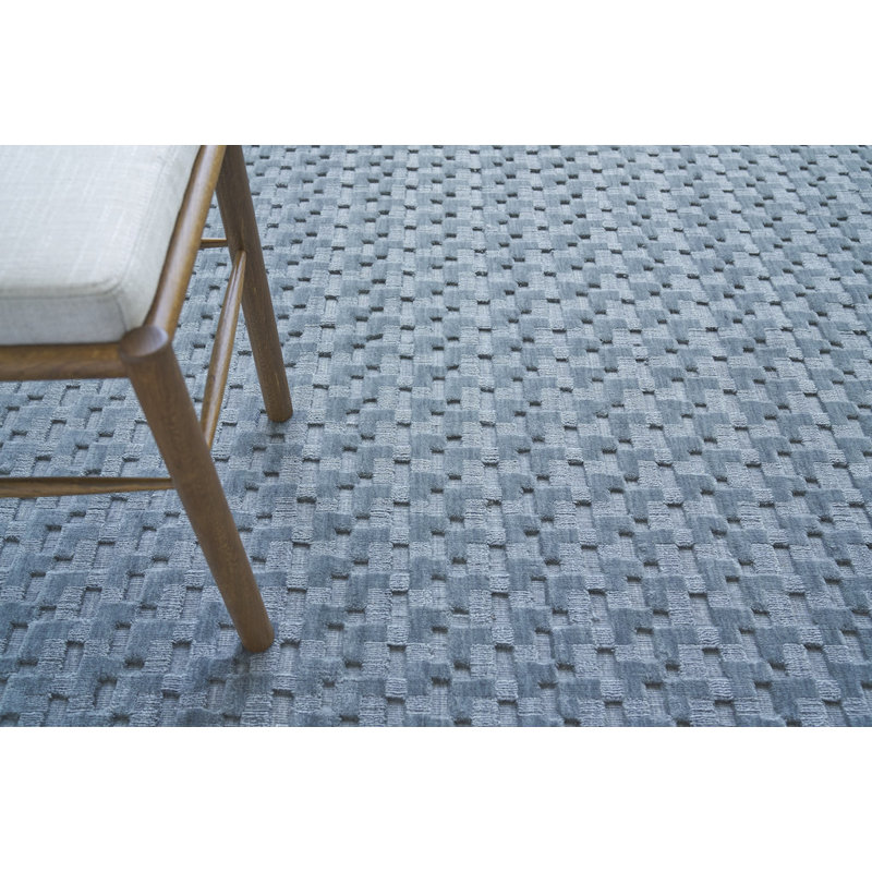 Monroe Wool Geometric Area Rug in Blue, Rectangle 12' x 15'