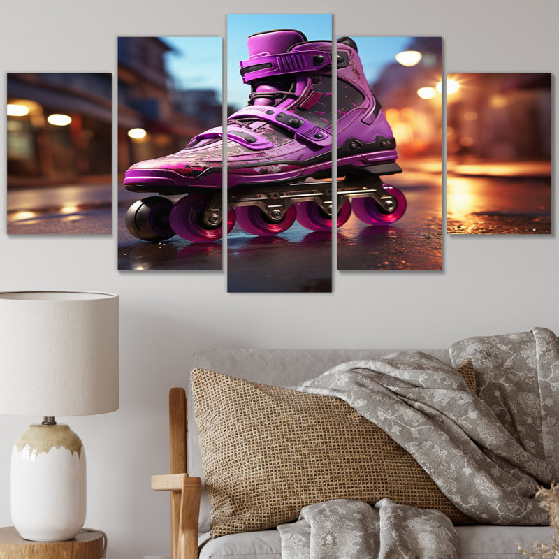 Rollerbladingrollerskating Urban Glide - Impression sur toile sport - 5 panneaux