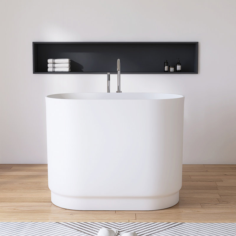 Baignoire de trempage à surface solide 39 po. X 23 po. Avec siège, Blanc
