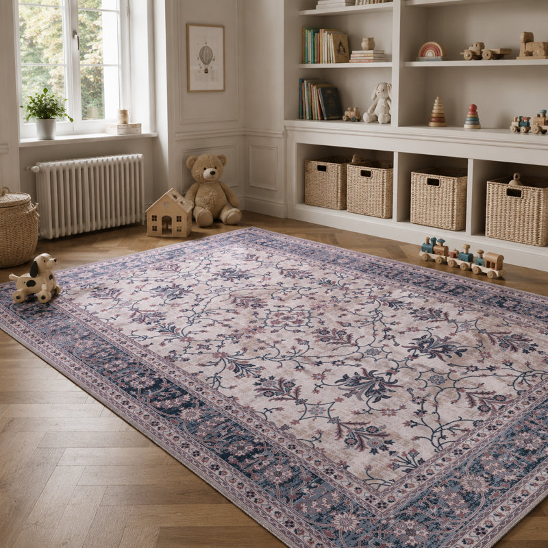 Vintage Look Cotton and Chenille Flatweave Area Rug, 80 x 300 cm
