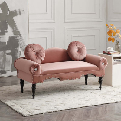 54 po. De largeur 54 po. Moderne en velours rembourré avec causeuse et canapé avec accoudoirs et table de chevet avec canapé pour 2 personnes