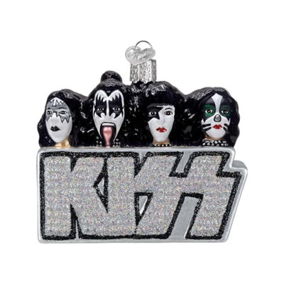 Blown Glass Tree Ornament, Kiss Rock Band