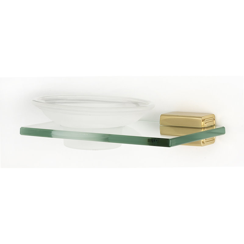 Cube Soap Dish, Polished Brass