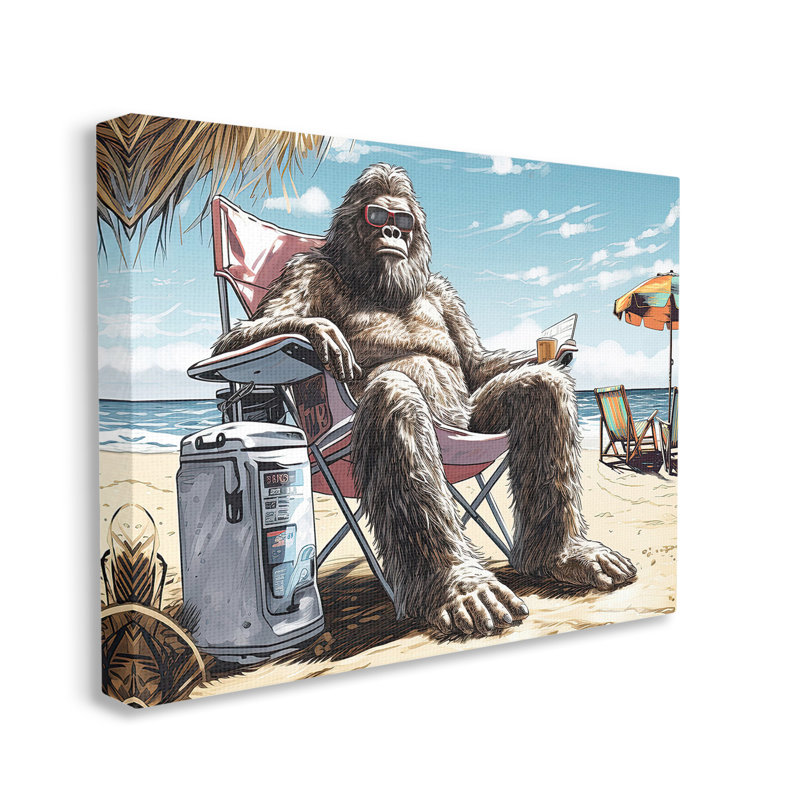 «Hairy Monster On Beach» par Jim Baldwin sur, H 16 po x l 20 po