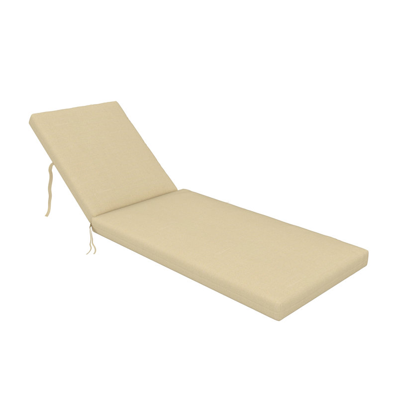 Amala Sunbrella® Outdoor Chaise Lounge Cushion, 22" x 24"/24.5" x 52.5", Antique Beige Sunbrella® Canvas