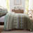 3-Piece Queen Size Quilt Set - Lightweight Microfiber Bedspread & 2 Pillow Shams, Olive Green Aztec Boho Pattern, Oversized 90x98 Inches, All-Season Bed Cover-122570587-122570586
