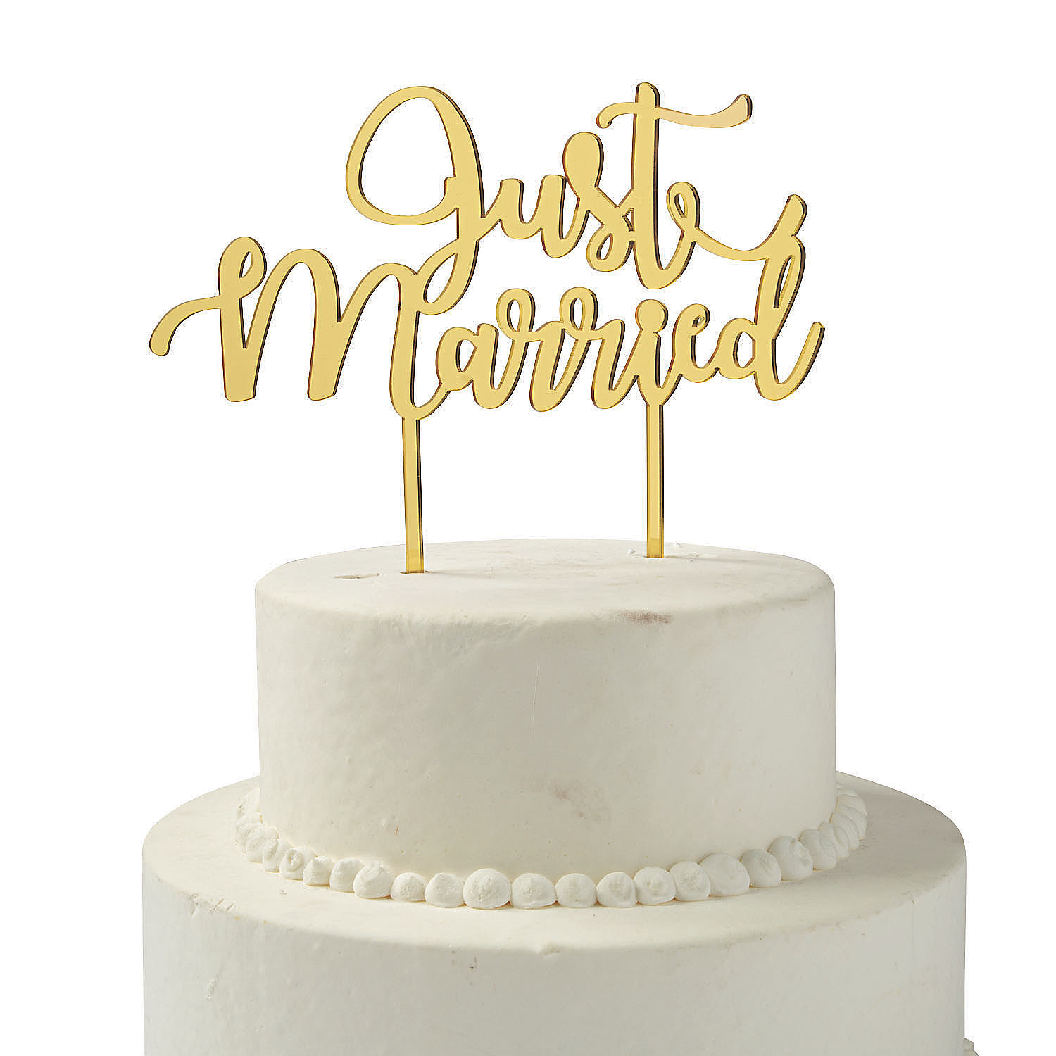 Oriental Trading Company Gold Just Married Cake Topper | Wayfair