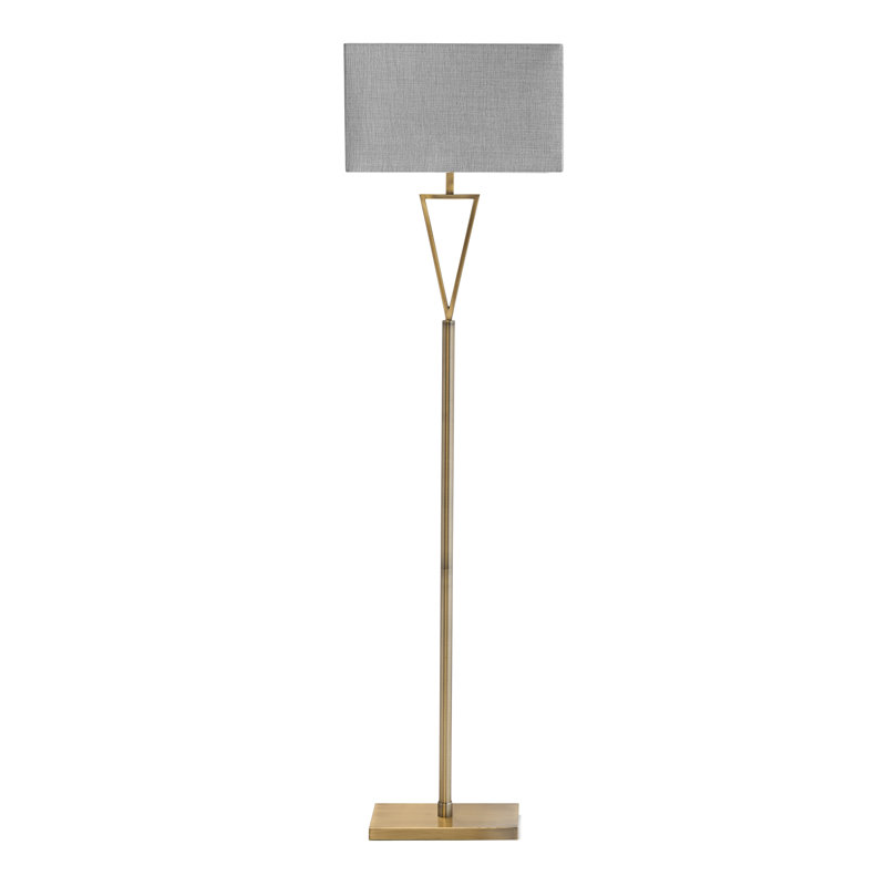 Sevastian 157cm Rectangle Slimline Floor Lamp, Polished, Grey