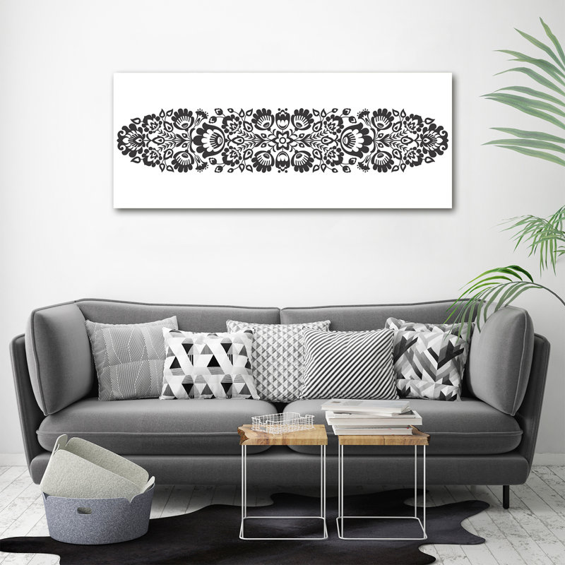 Folk flowers 1 Piece Wall Art on Canvas