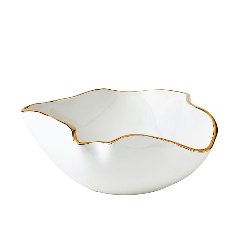 Handmade Ceramic / Porcelain Metal Decorative Bowl - Set of 1