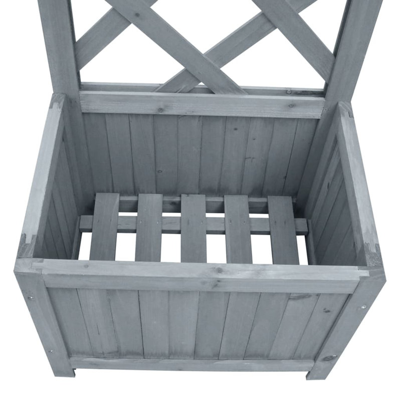 Wood Pot Planter, Gray, 53.1" H x 15.7" W x 11.8" D