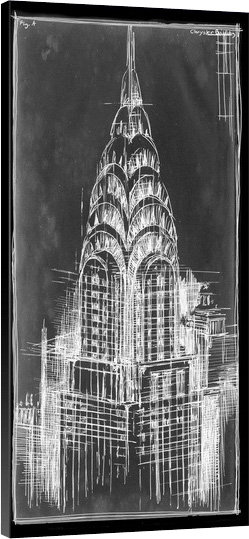 «Blueprint Chrysler» par Ethan Harper, H 20 po x l 10 po x P 1,5 po, Toile