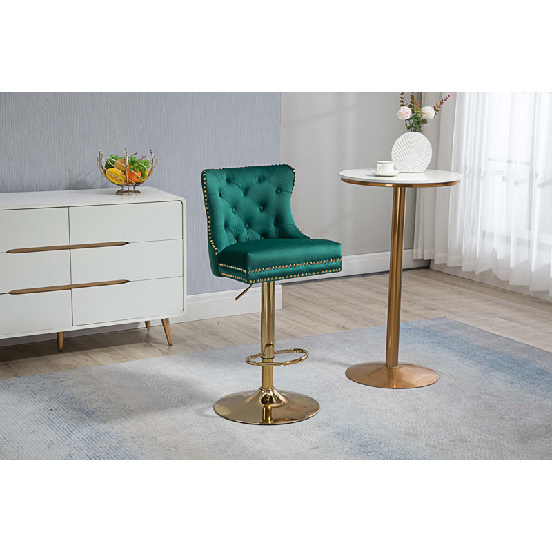 Tabouret pivotant à hauteur réglable, Émeraude