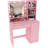 Vanity Desk with LED Mirror, Large Drawer, and 3-Tier Storage Shelf  3 Lighting Modes-1085384918
