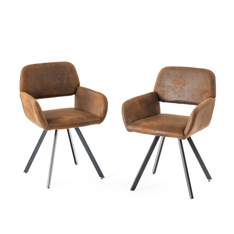 California Swivel Dining Chairs, Brown, 2