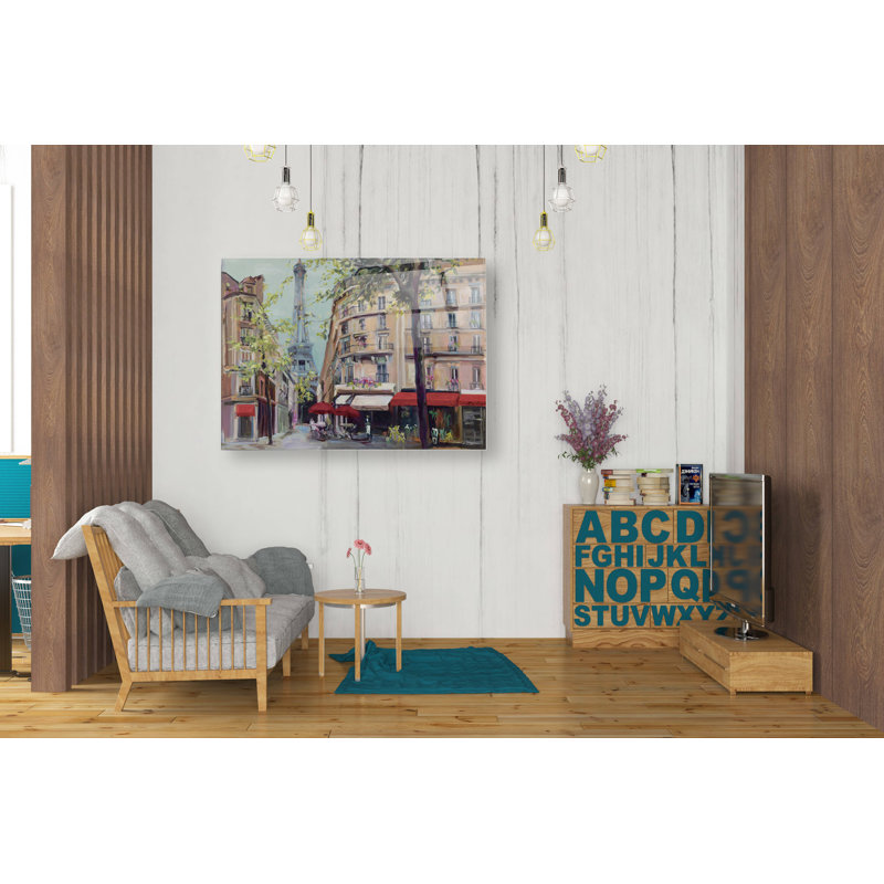 «Spring in Paris» par Marilyn Hageman - peinture sans cadre, H 24 po x l 36 po x P 0,2 po