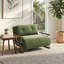 Fauteuil-lit convertible 4 en 1 en chenille verte, fauteuil-lit pliant et lit d'appoint pour petits espaces