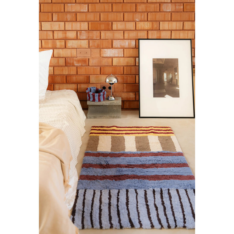 Handmade Cotton Striped Area Rug, Rectangle 2'8" x 4'7"