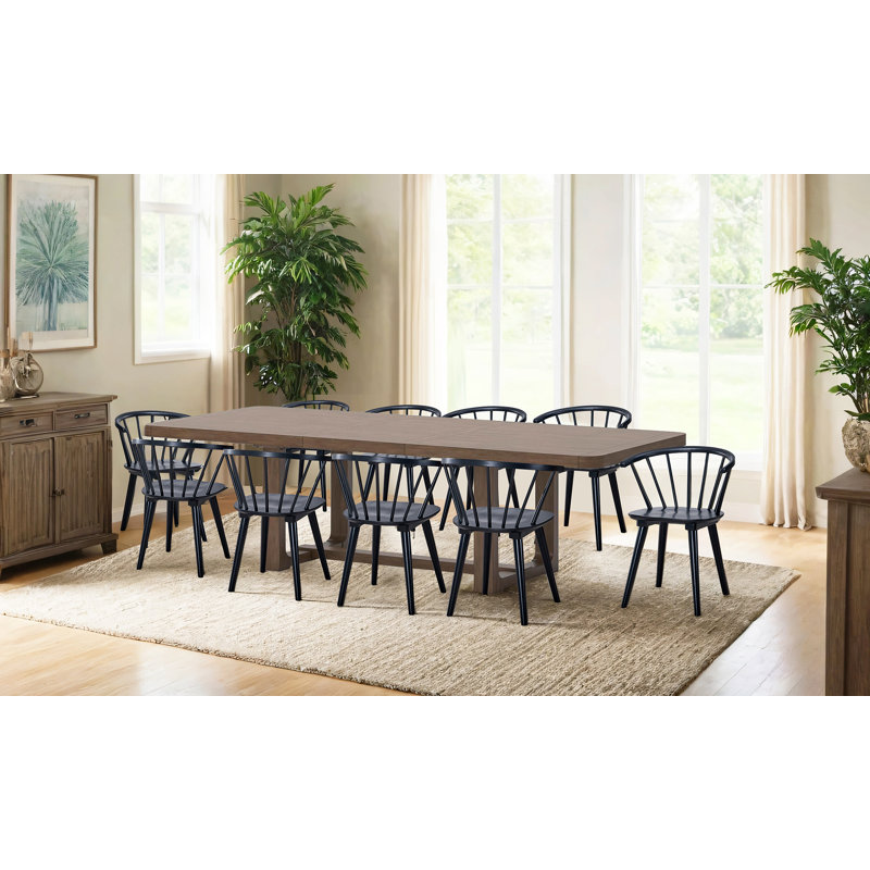 21.7" Contemporary Black Windsor Style Spindle Back Dining Chair