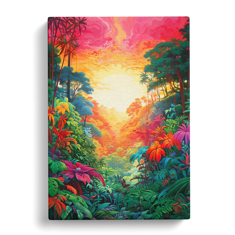 Jungle Colour Field - Wrapped Canvas, 76cm H x 50cm W x 3cm D