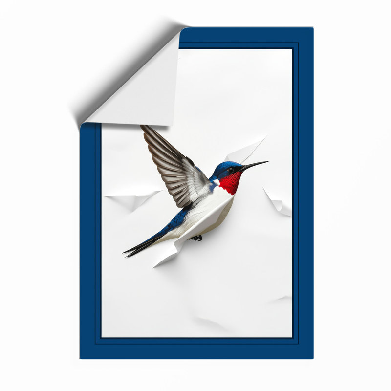 Hovering Hummingbird Botanical - Print, Unframed, A1 - 84.1 x 59.4 cm